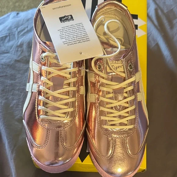 Onitsuka Tiger by Asics Metallic Pink and Cream Sneakers - Picture 5 of 5